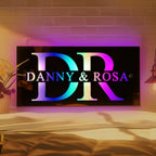 Personalized Name Mirror Light House Sign Couple Gift