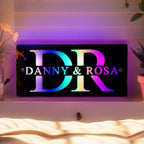 Personalized Name Mirror Light House Sign Couple Gift