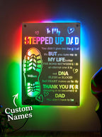 stepped up dad mirror light dad s footprint sign gift for father s day custom gift for dad personalized gift photo