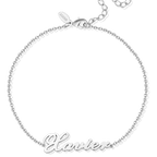 Personalized Name Anklet Sterling Silver