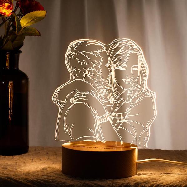 Anniversary Gifts Custom 3D Photo Lamp Personalized Night Light