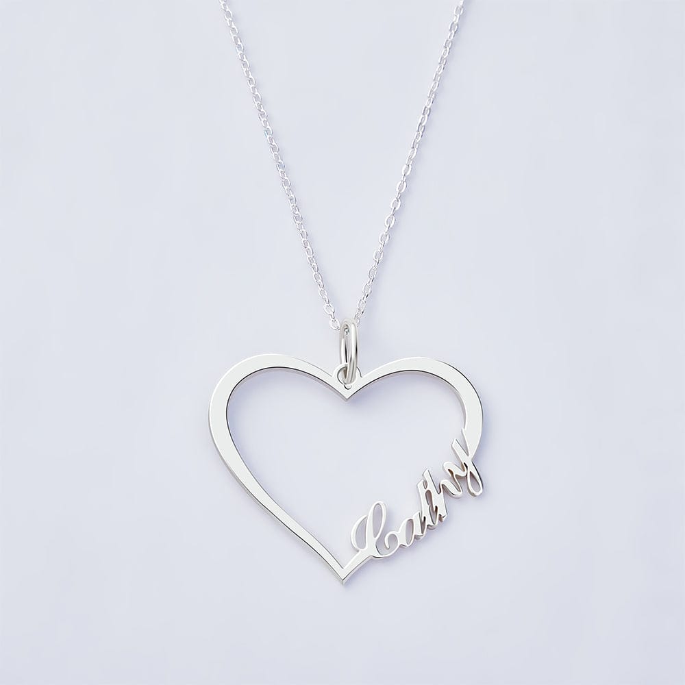 Personalized Heart Name Necklace | 925 Sterling Silver Custom Jewelry