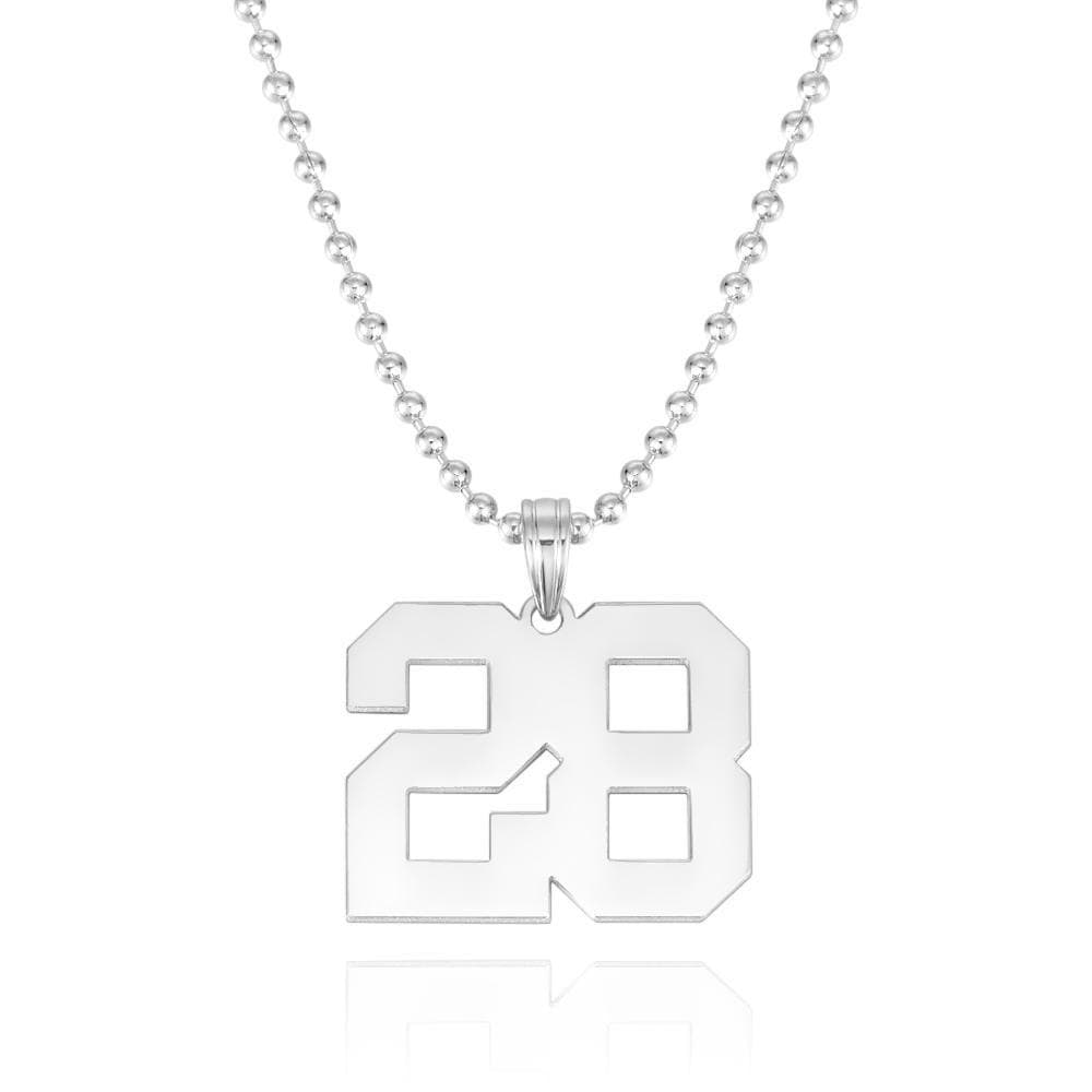 Custom Number Pendant Thick Chain Men's Necklace