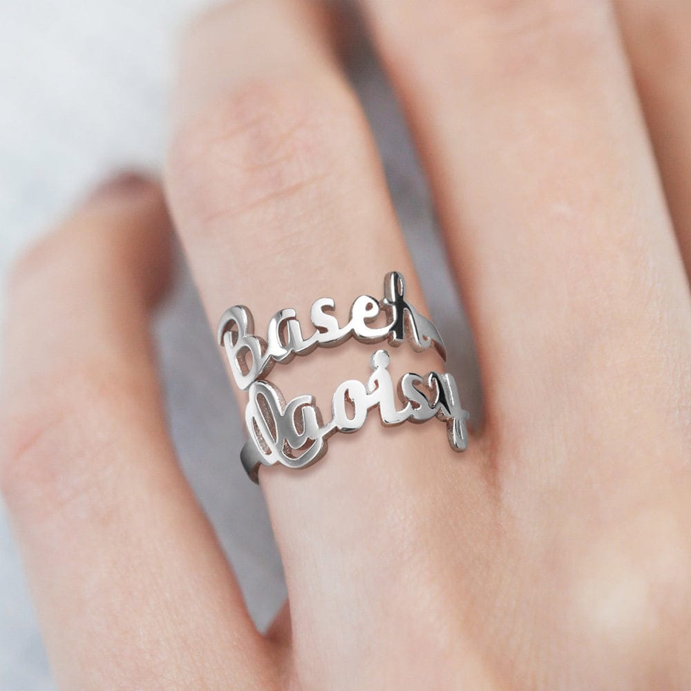 gifts for wife Forever Together - Heartfelt Gift - Two Names Opening Ring 925 Sterling Silver - gifts for wife - Anniversary