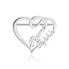Custom Stainless Steel Name Brooch Personalized Nameplate Lapel Pin For Women