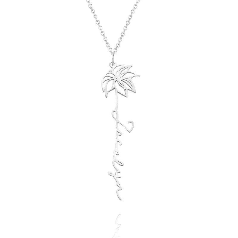 necklace birthday gift personalized birth flower