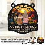 loss of dog gift suncatcher ornament personalized design window hanging keepsake detail view