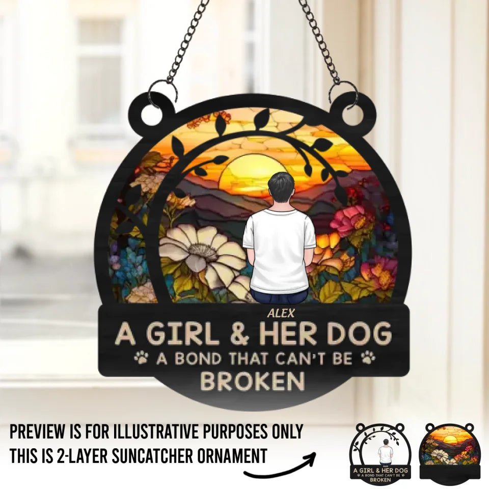 loss of dog gift suncatcher ornament personalized design window hanging keepsake product preview
