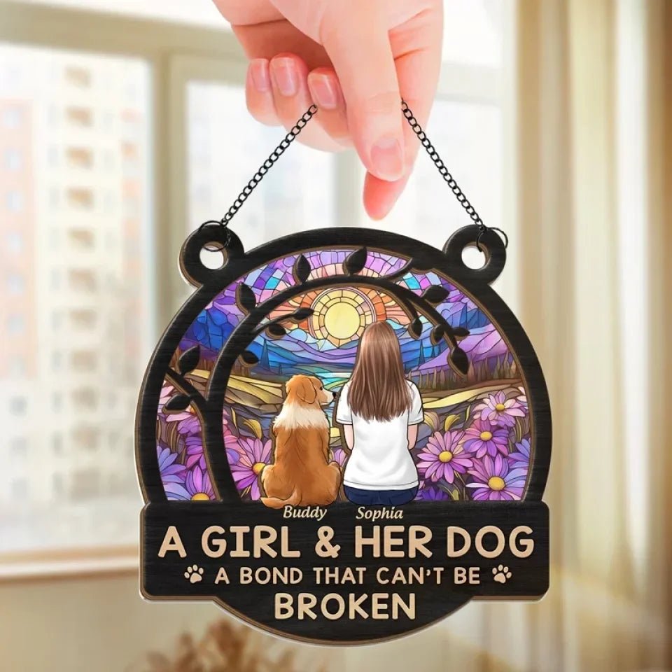 suncatcher ornament personalized design loss of dog gift window hanging keepsake design preview