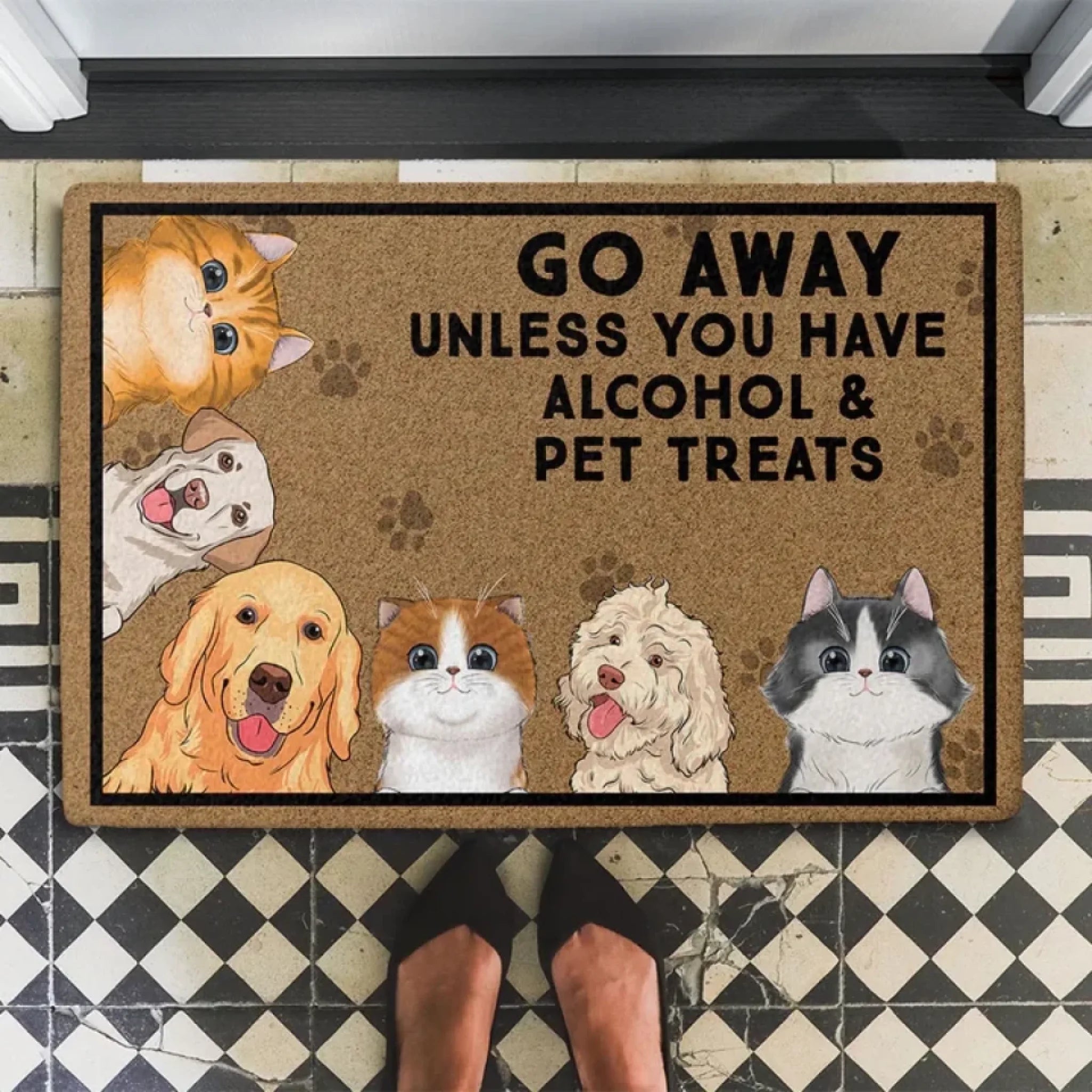 A Bunch Of Pets - Personalized Custom Doormat 664714 - DiyGiftly