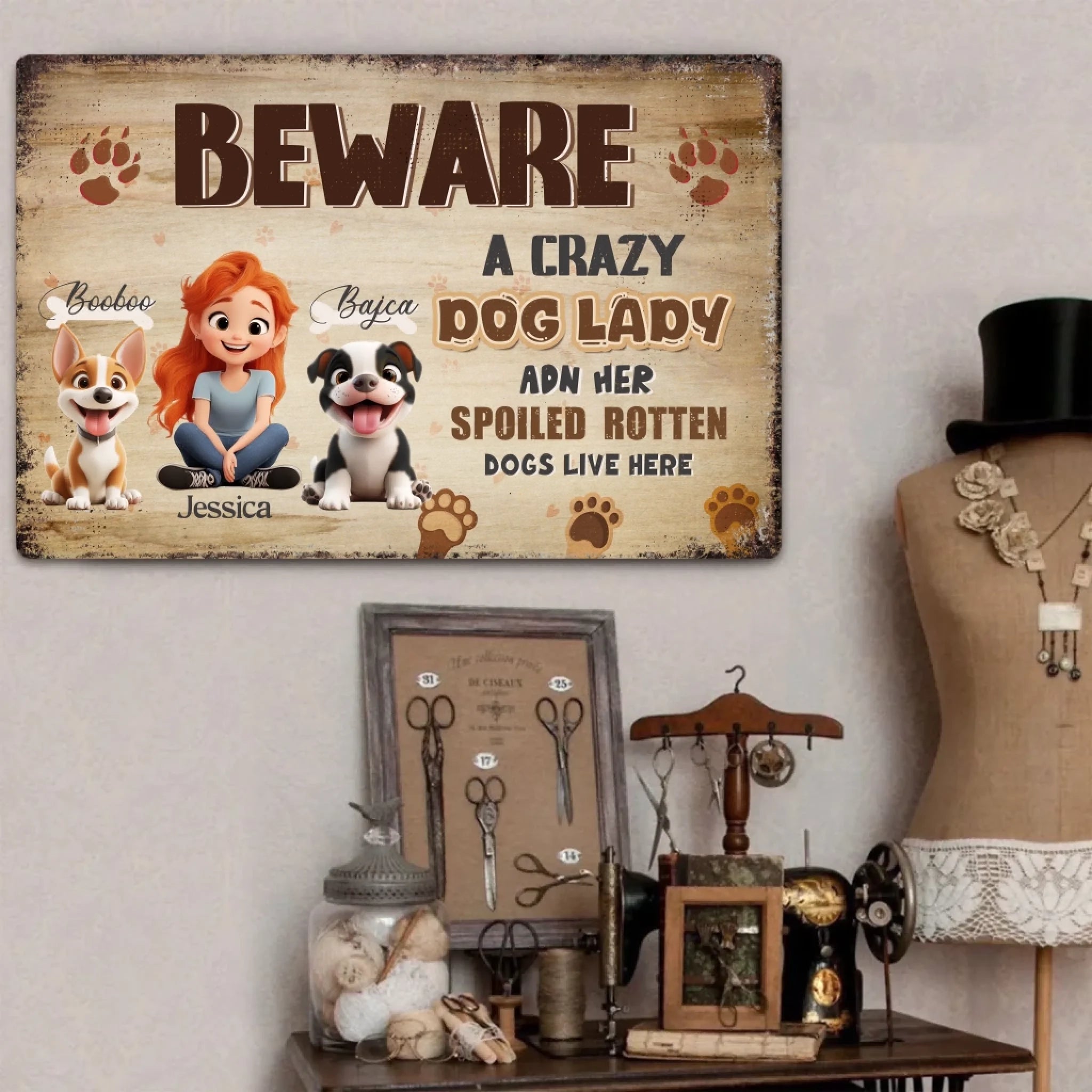A Crazy Dog Lady or Man - Custom Metal Sign - Iron & Aluminum Sign - Perfect Gift for Family, Birthday gift 758377 - 758413 - DiyGiftly