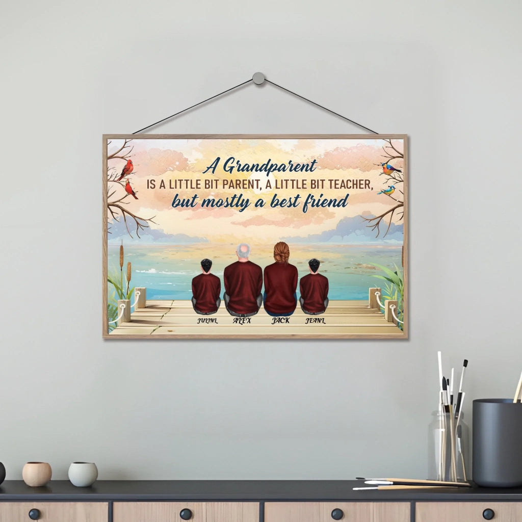 A Grandparent A Best Friends - Personalized Custom Wooden Plaquet 713357 - DiyGiftly