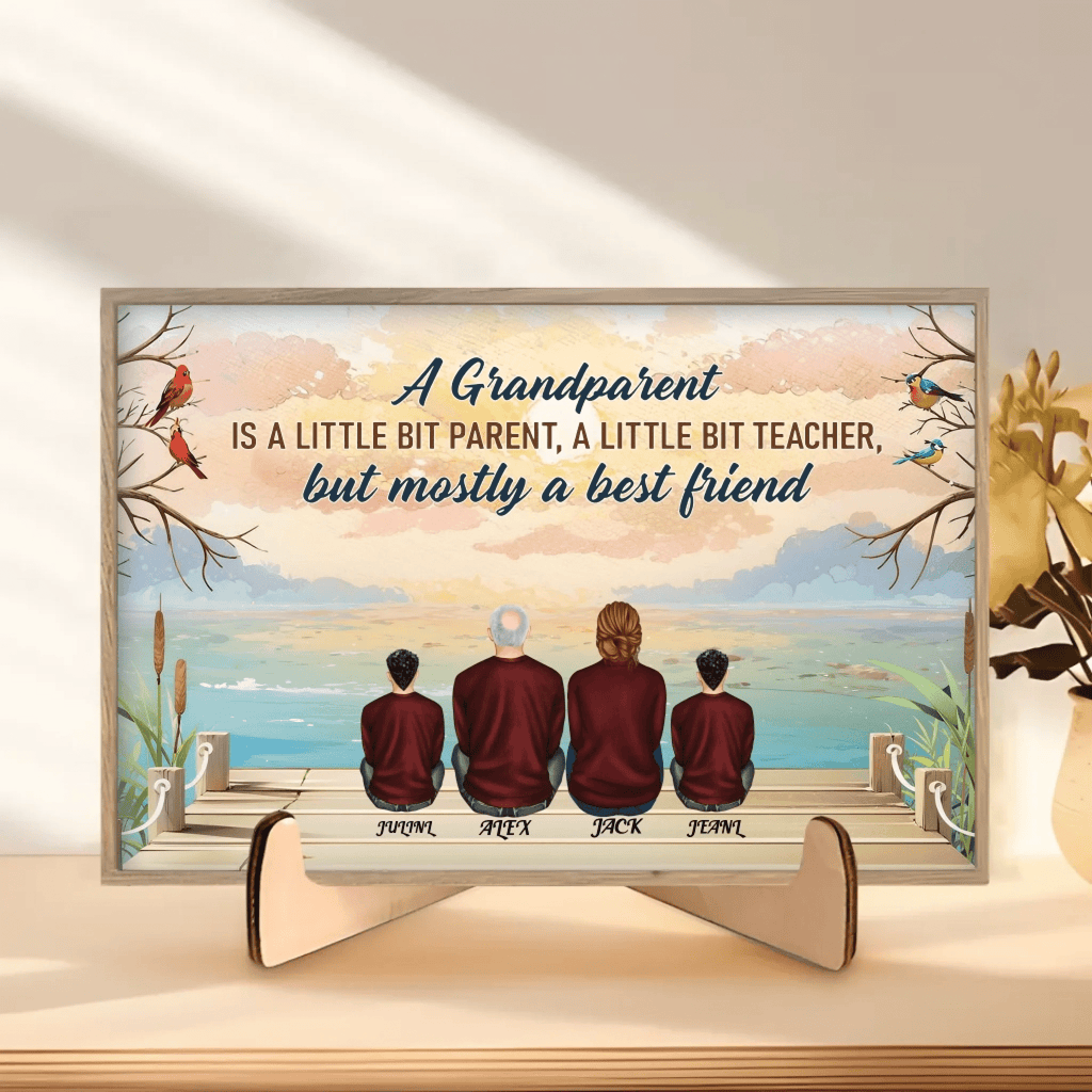 A Grandparent A Best Friends - Personalized Custom Wooden Plaquet 713357 - DiyGiftly