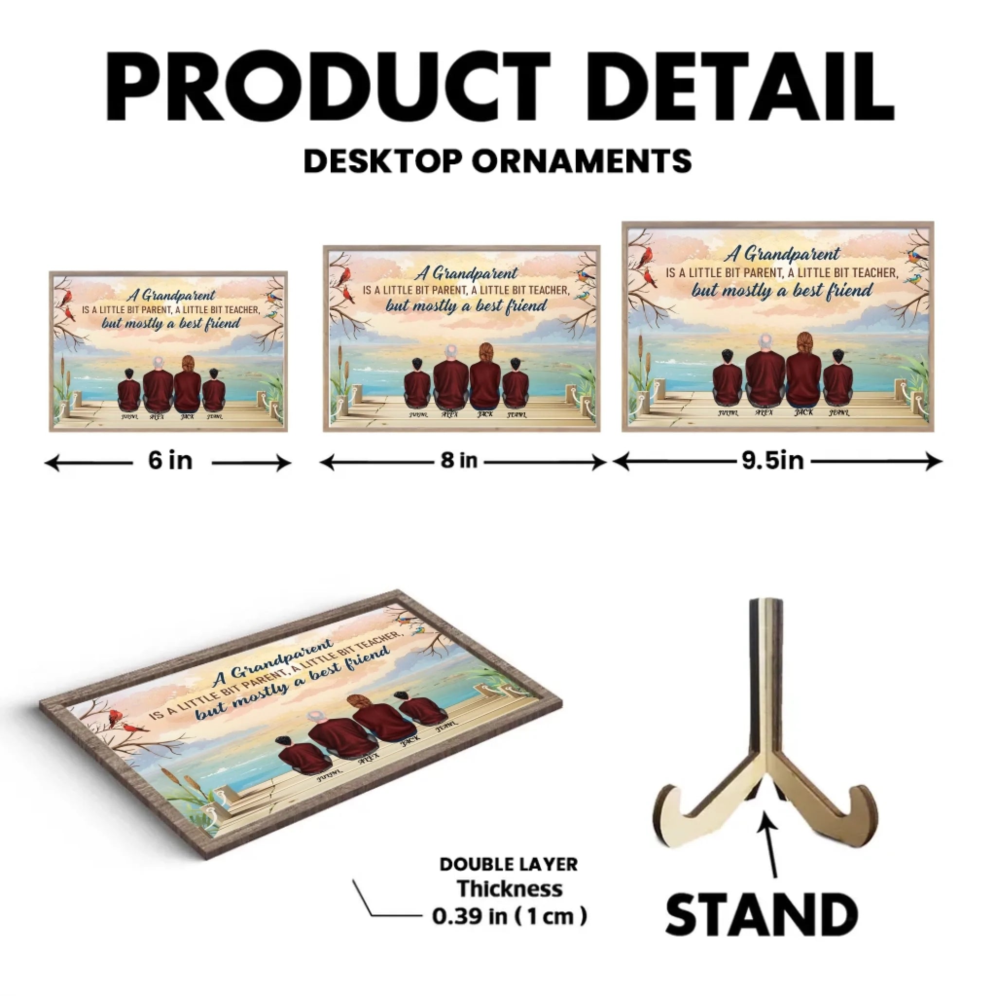 A Grandparent A Best Friends - Personalized Custom Wooden Plaquet 713357 - DiyGiftly