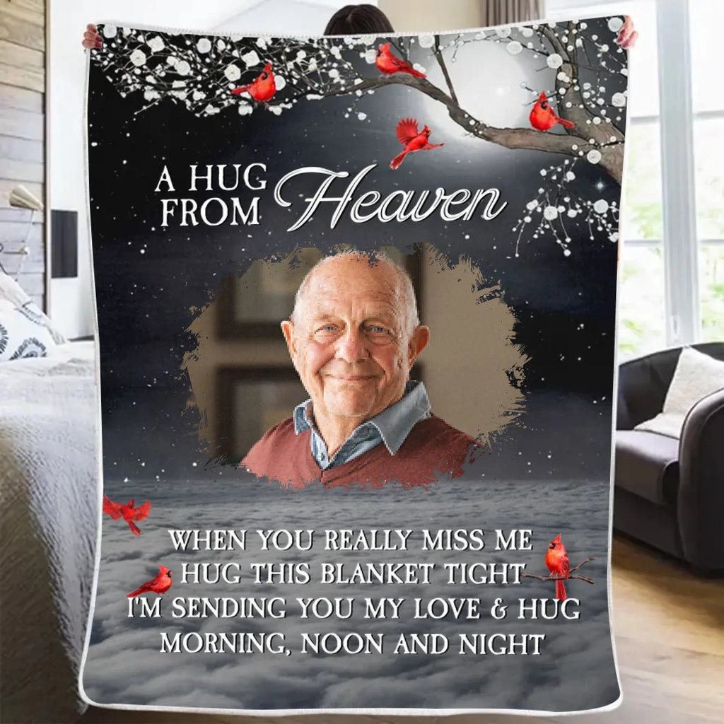 A Hug From Heaven - Personalized Memory Photo Blanket 677800 - DiyGiftly
