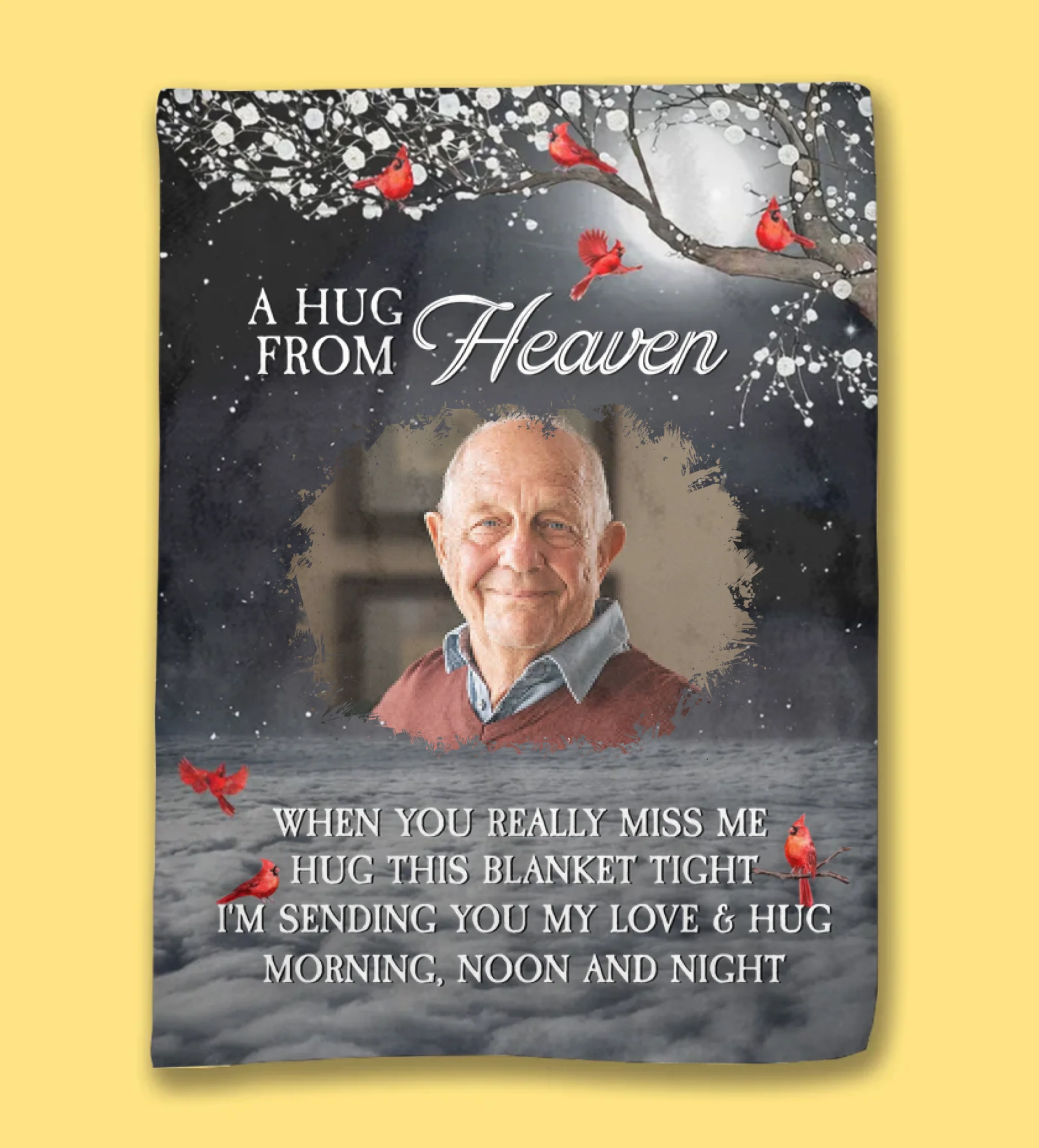 A Hug From Heaven - Personalized Memory Photo Blanket 677800 - DiyGiftly
