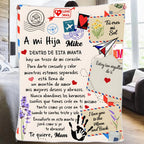 A Letter to My Son & My Daughter – Personalized Name Blanket, Soft Cozy Throw Blanket for Couch, Spanish Alphabet Heart Design, Meaningful Gift for Kids, Teens & Adults, Birthday, Back to School, Graduation, Christmas Gift 1076758 - DiyGiftly
