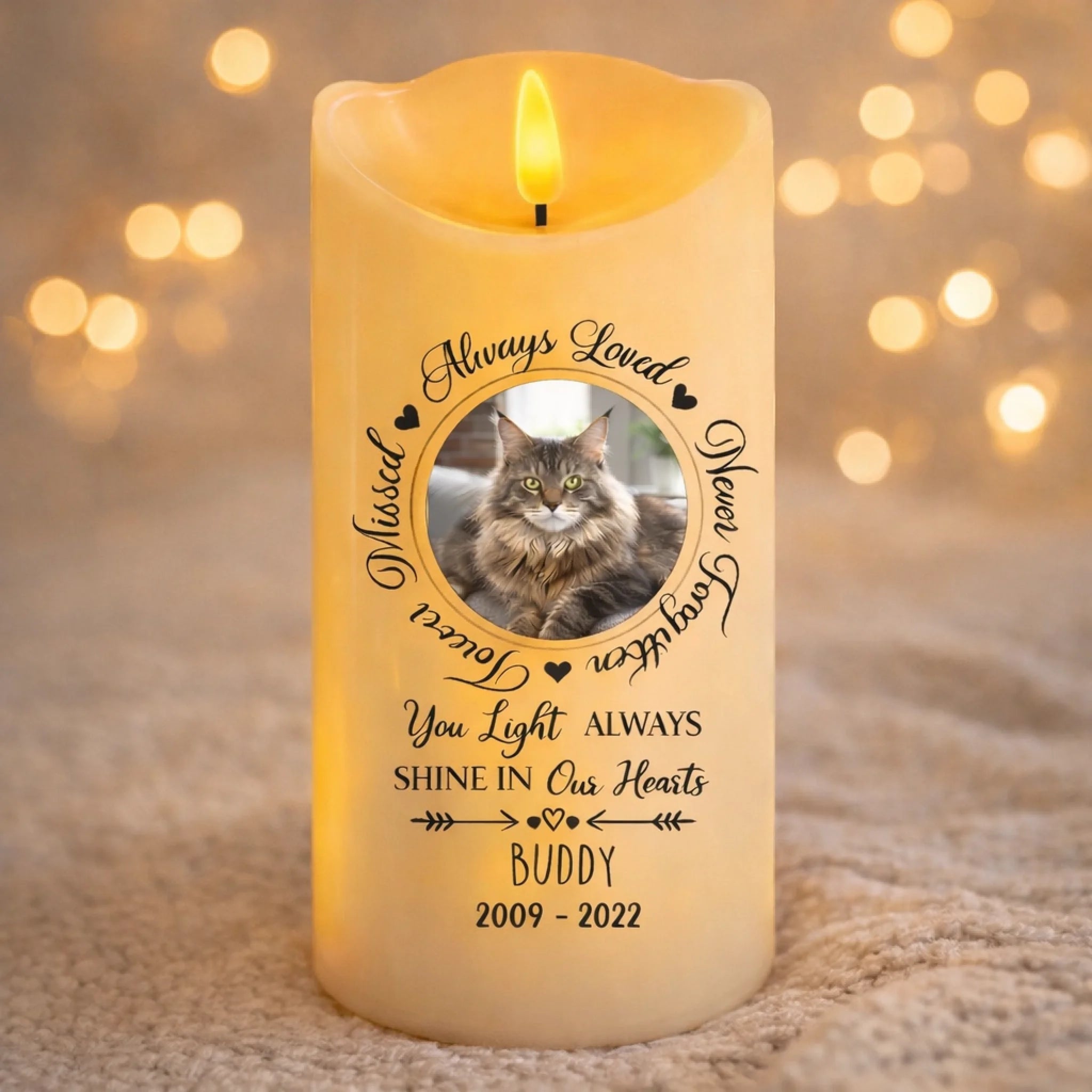 custom photo cat memorial candle