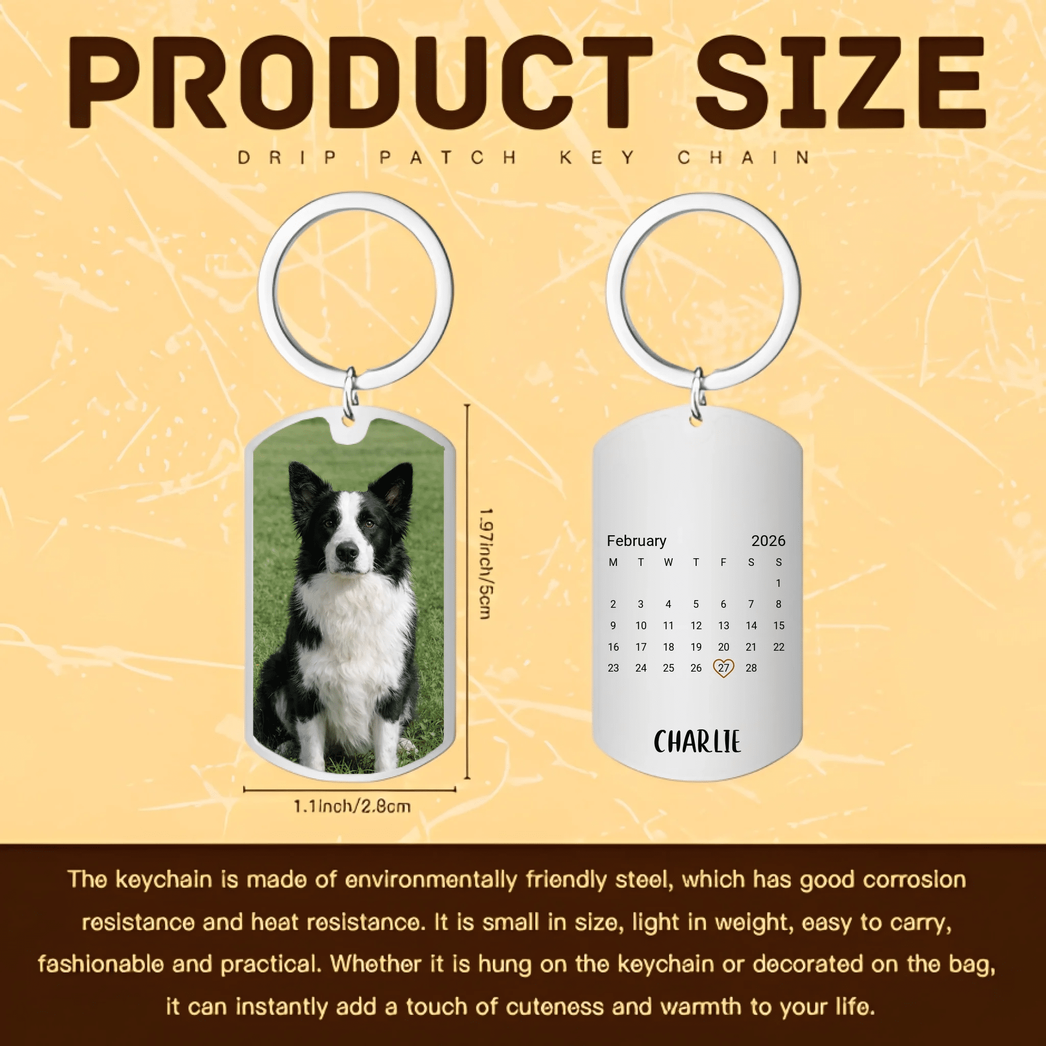 Personalized Dog Memorial Photo Keyring Loss of Gift for Daily Comfort Double Sided UV Printed Keepsake