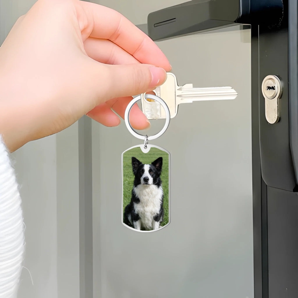 Personalized Dog Memorial Photo Keyring Double Sided UV Printed Keepsake Loss of Gift for Daily Comfort
