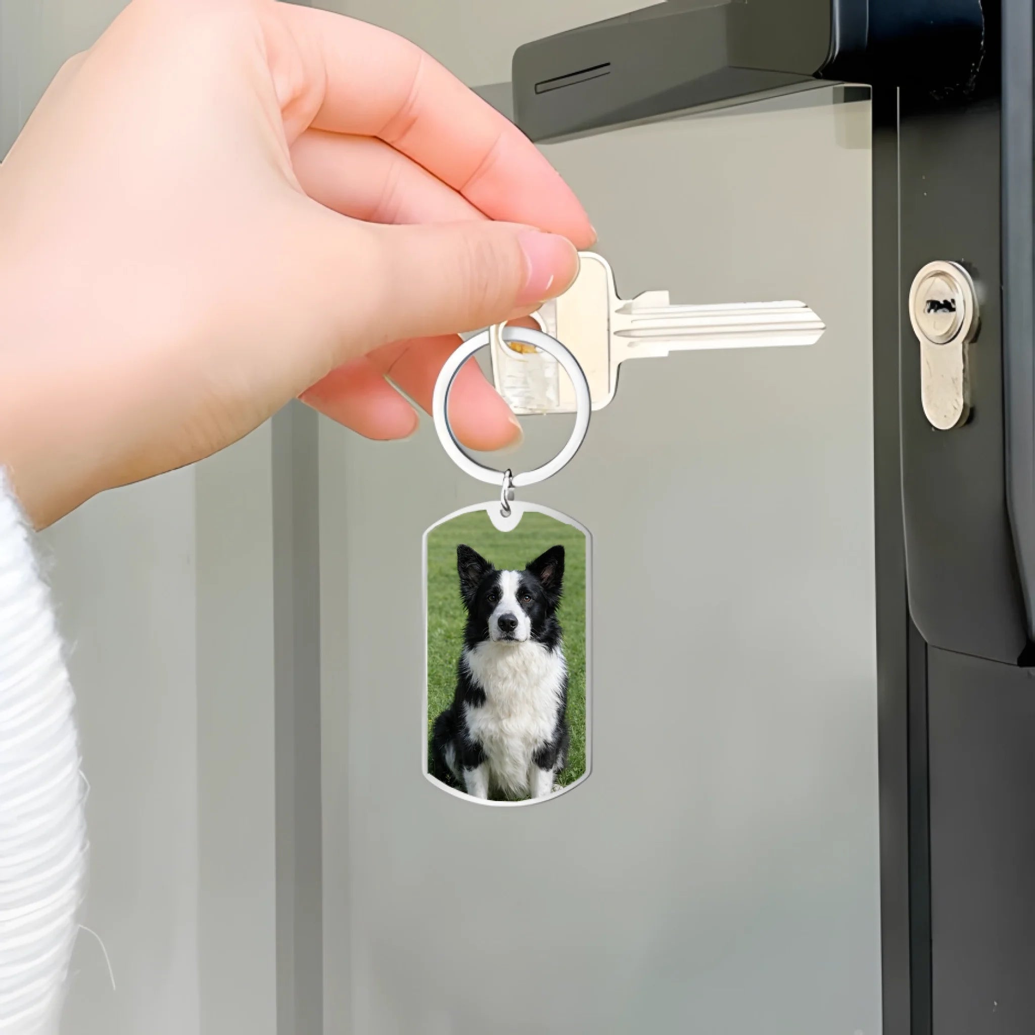 Personalized Dog Memorial Photo Keyring Double Sided UV Printed Keepsake Loss of Gift for Daily Comfort