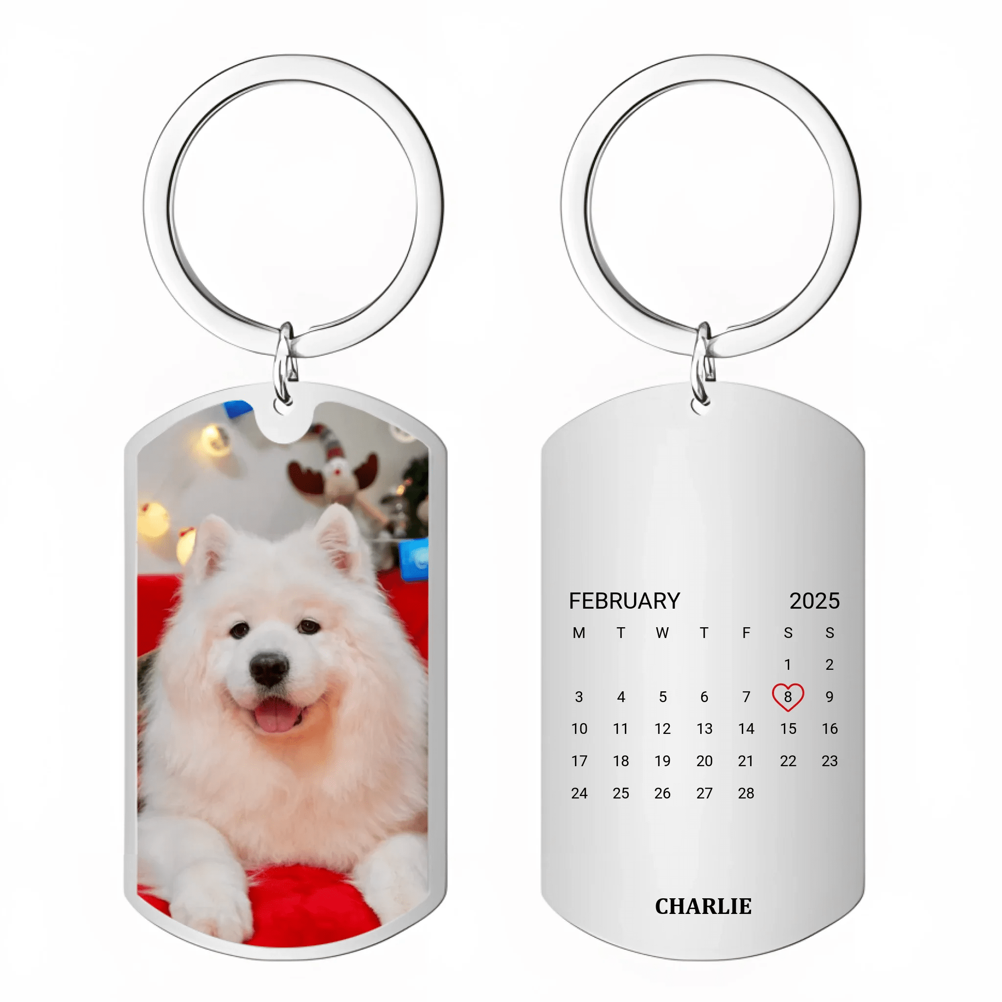 Keychain Double Sided Display Personalized Photo Everyday Loss of Dog Gift