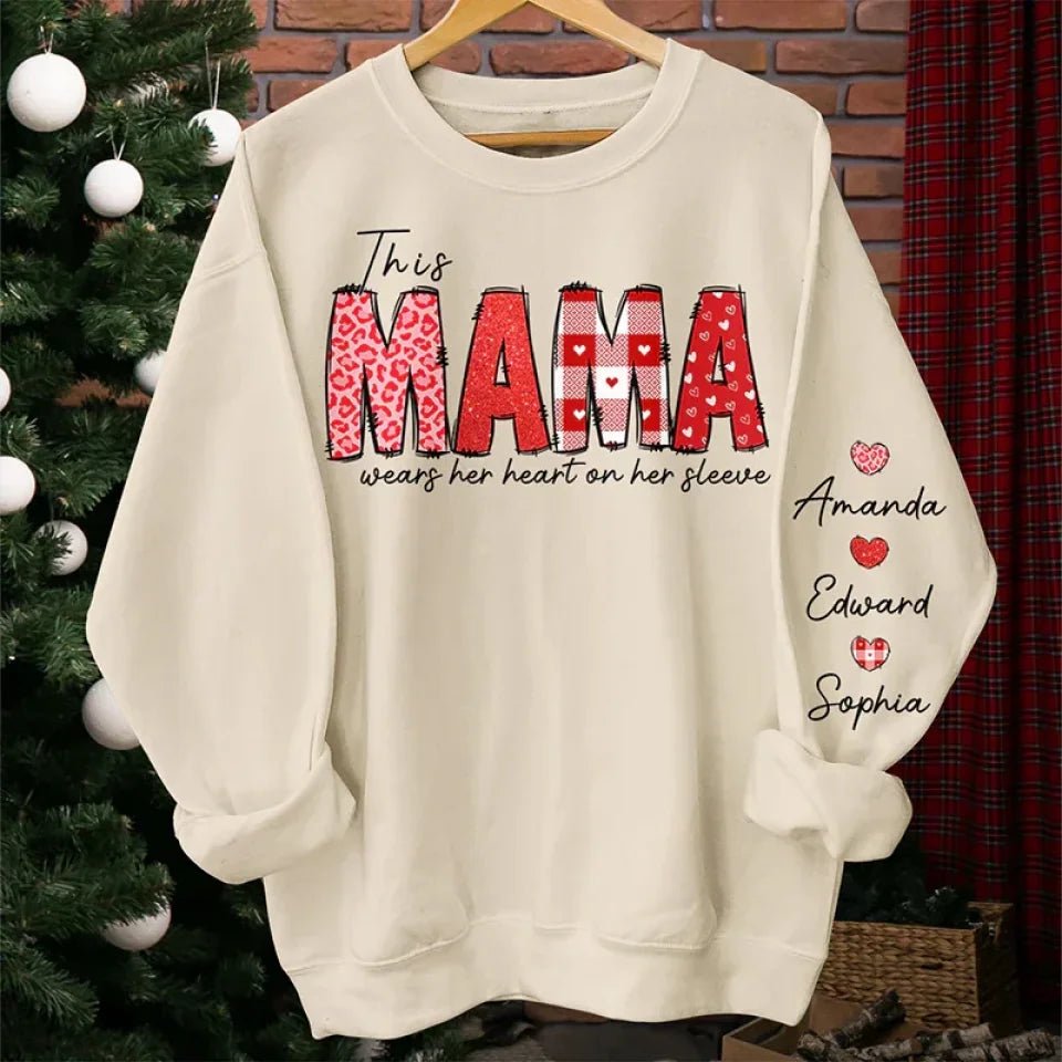 A Mother's Love Is Forever - Family Personalized Custom Unisex Sweatshirt With Design On Sleeve - Birthday Gift For Mom, Grandma 686988 - DiyGiftly