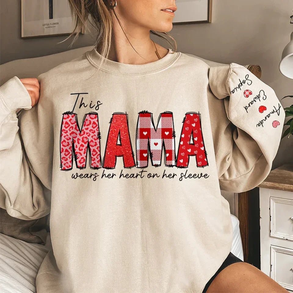A Mother's Love Is Forever - Family Personalized Custom Unisex Sweatshirt With Design On Sleeve - Birthday Gift For Mom, Grandma 686988 - DiyGiftly
