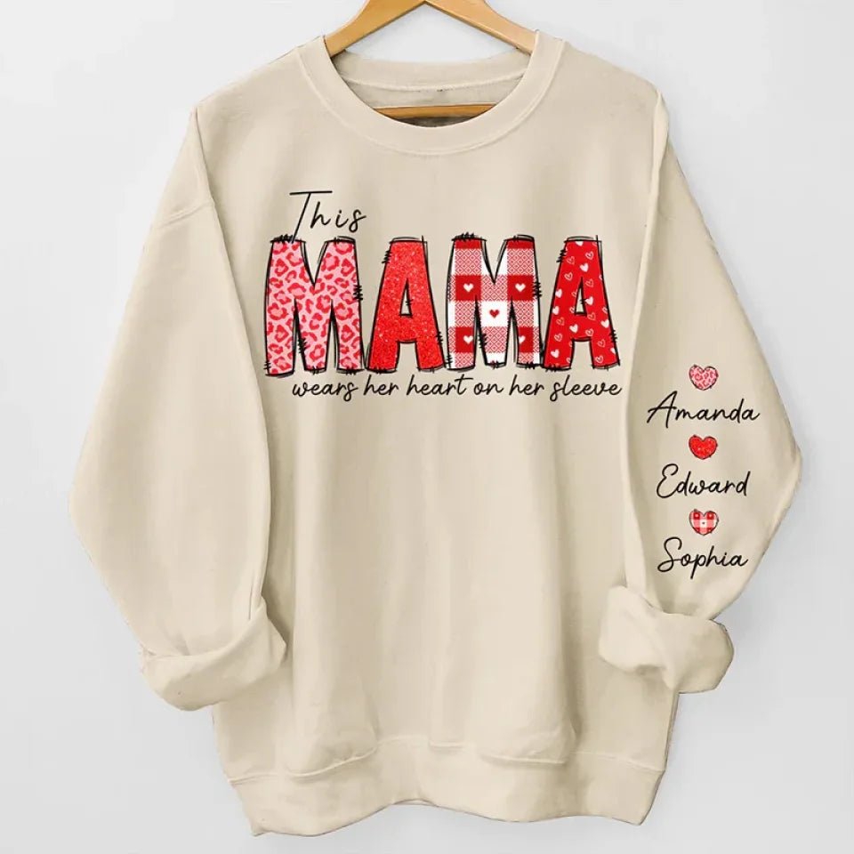 A Mother's Love Is Forever - Family Personalized Custom Unisex Sweatshirt With Design On Sleeve - Birthday Gift For Mom, Grandma 686988 - DiyGiftly