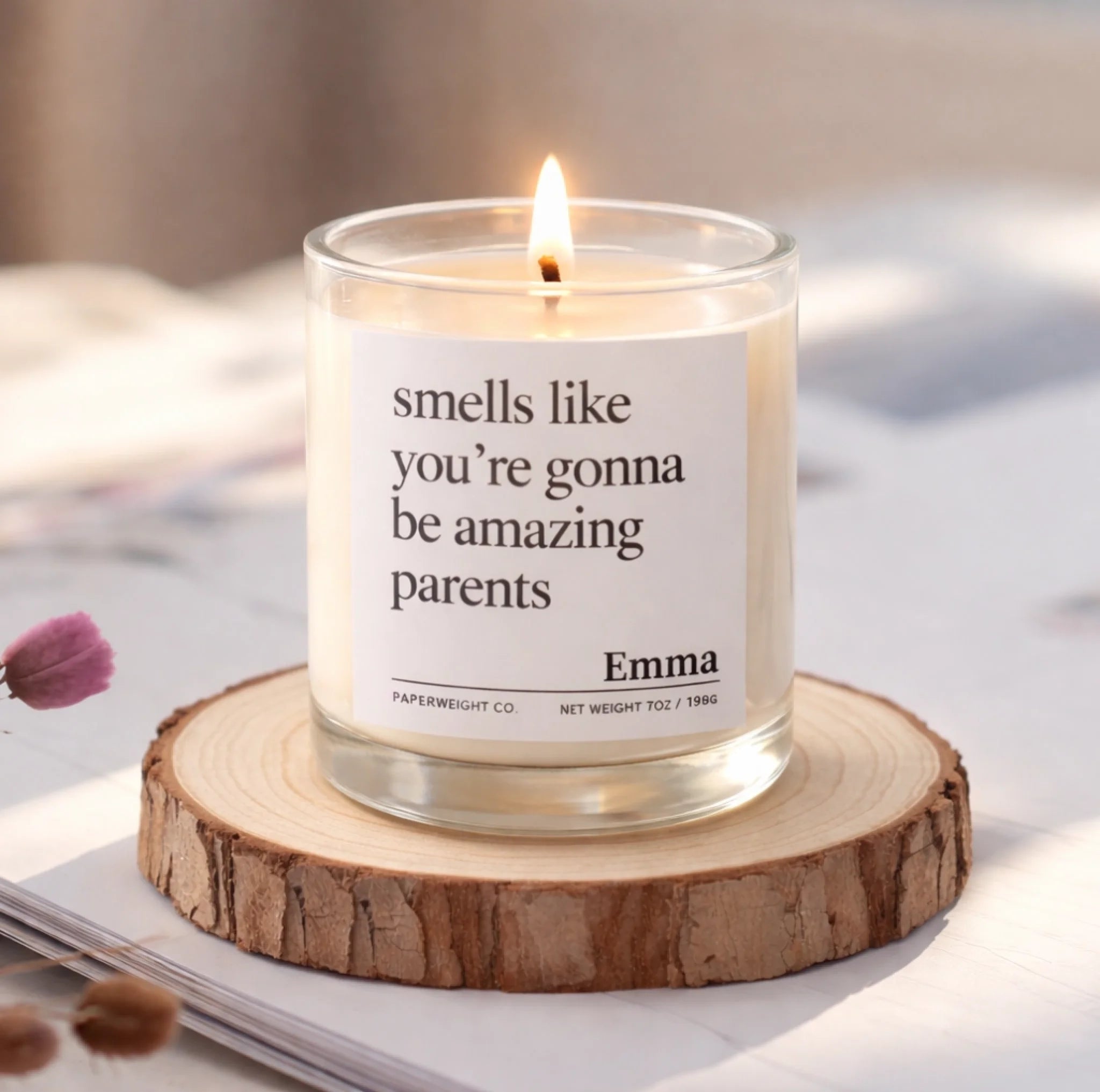 personalized scented candle pregnancy keepsake