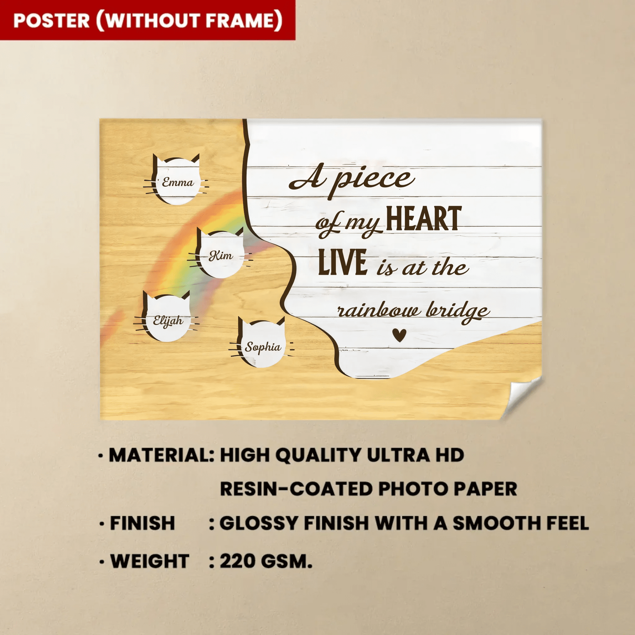 personalized cat poster loss of cat gift wall art display keepsake