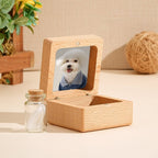 wooden pet memorial box for cat keepsakes