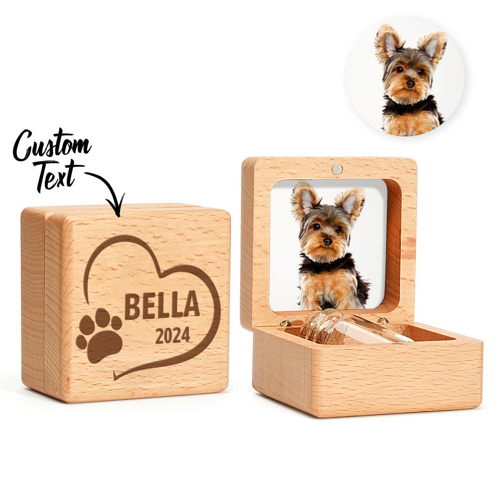 personalized cat fur wooden keepsake box engraved remembrance box