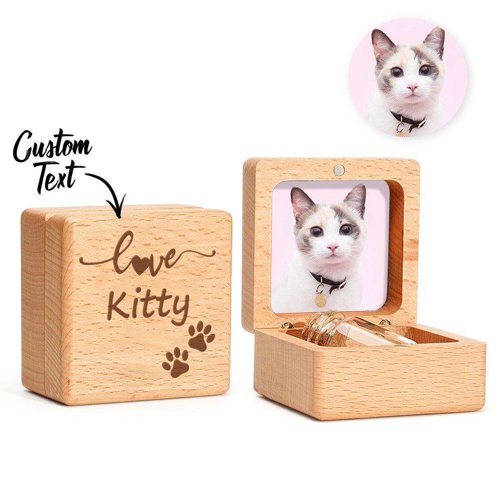 personalized cat fur wooden keepsake box