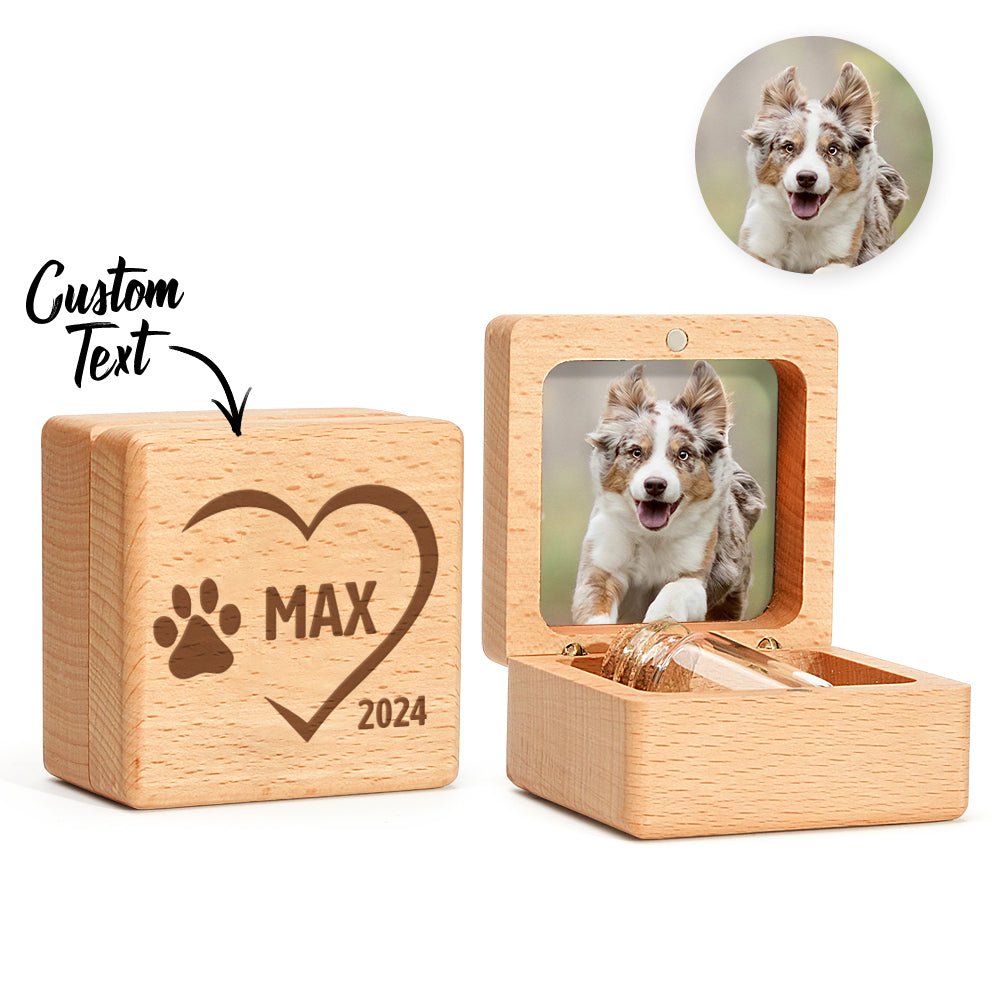 engraved remembrance box personalized cat fur wooden keepsake box