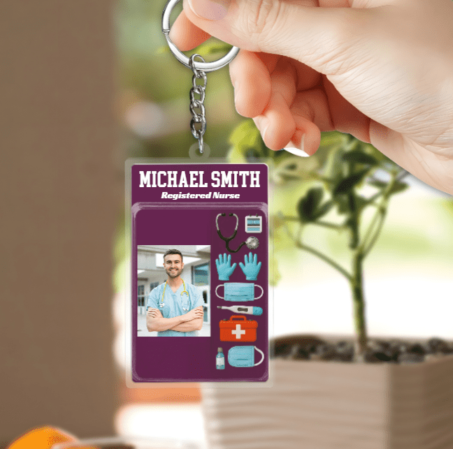 A Work of Heart - Acrylic Keychain - Gift for Nurse, Family Members 23523584 - DiyGiftly