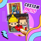 Personalized Brick Figure Fridge Magnets Pink Photo Stickers DIY Gift Fridge Magnets Gifts For Girlfriend Boyfriend Valentines Day