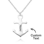 Custom Engraved Name Jewelry Personalized Anchor Pendant Necklace Gift for Women
