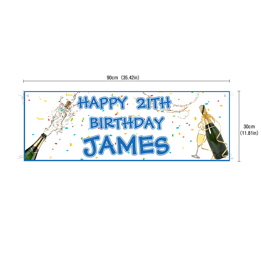 Custom Name Birthday Banner Party Backdrop Decorations