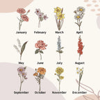 Personalized Birth Flower Grandma's Garden Beach Jute Tote Bag with Name Birthday Wedding Party Gifts for Her