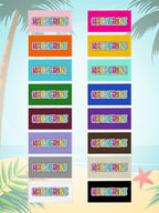 Personalized Dalmatian Dots Beach Towel with Rainbow Name Summer Vacation Bridesmaid Party Gift for Her