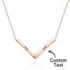 Custom Engraved Necklace Folded Bar Necklaces Unique Gift for Women