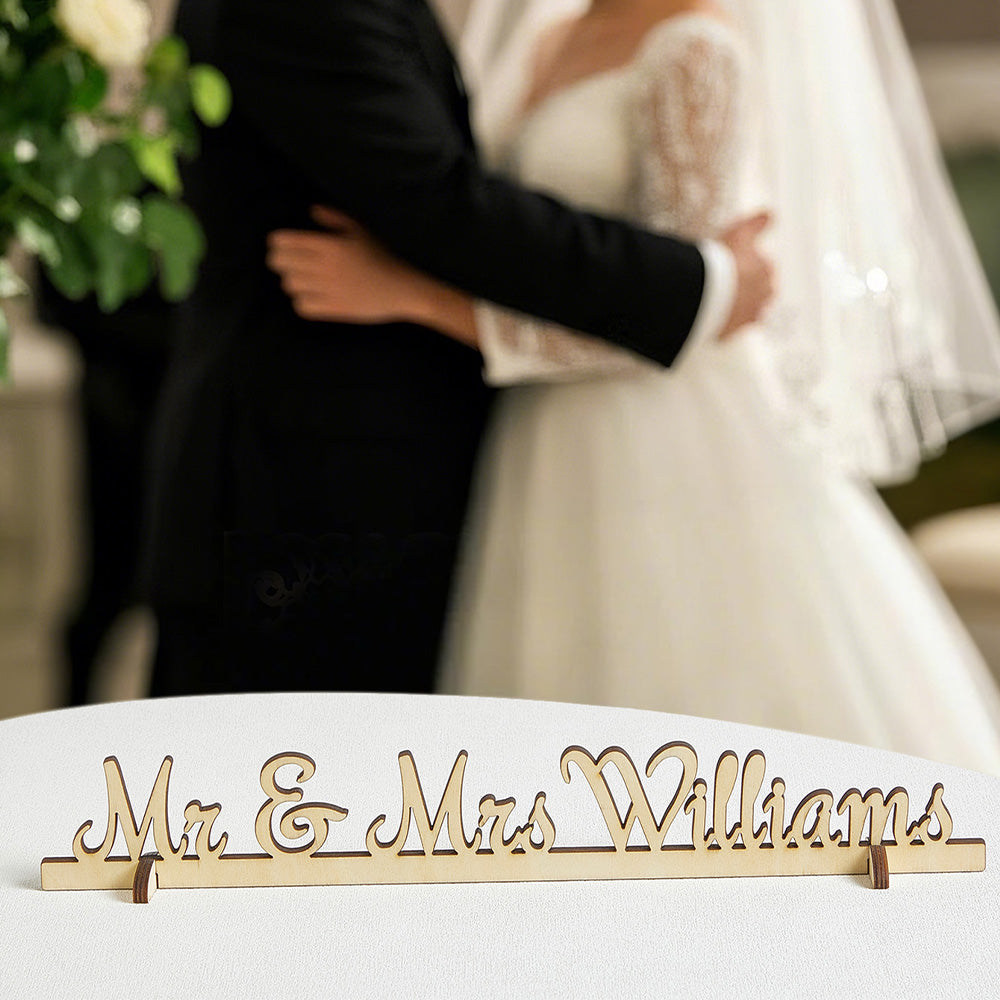 Personalized Mr and Mrs Wood Tabletop Wedding Sign Keepsake Wedding Table Decor