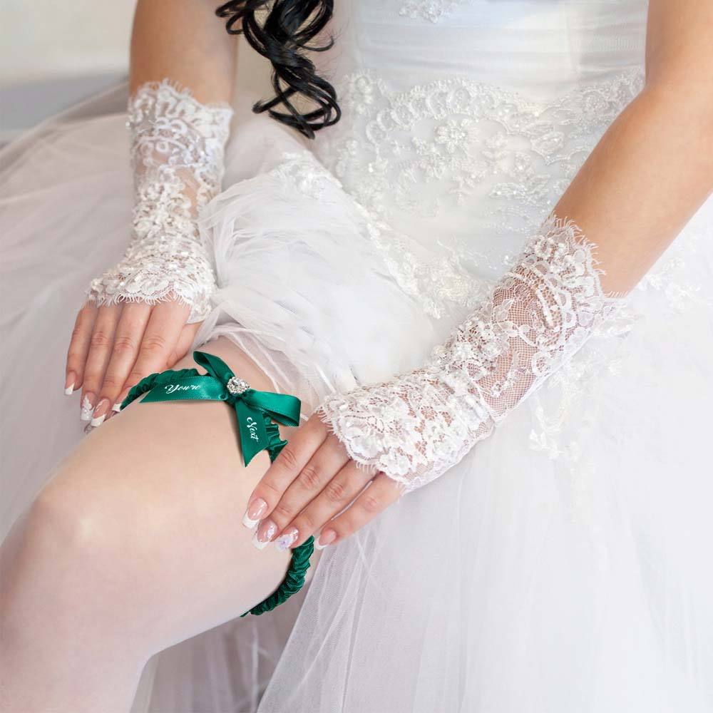 Personalized Bridal Garter Set With White Lace You're Next Bridal Garter Set Gift for Bride