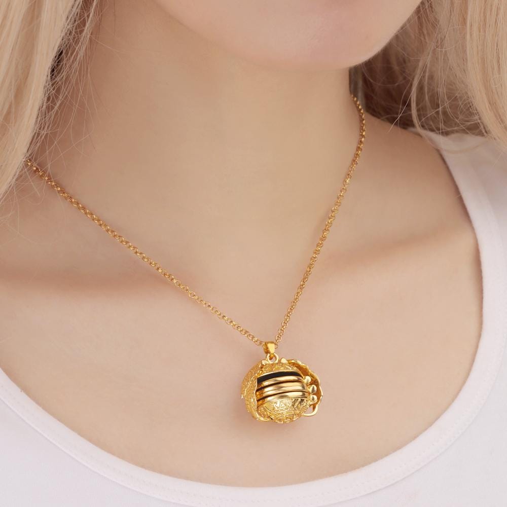 Personalized Angel Wings Expanding Photo Ball Locket Necklace