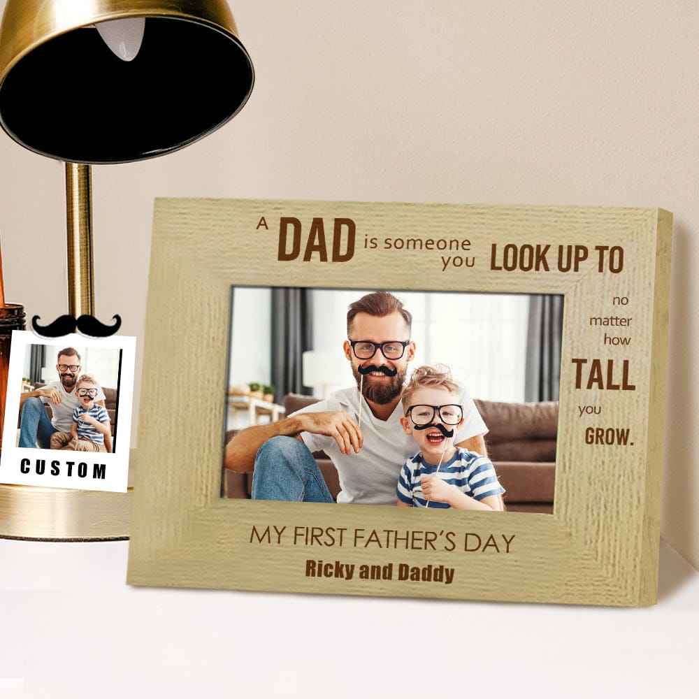 Customized Name Picture Frames Father's Day Wood Photo Frames Gift For Dad