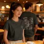 Custom Photo Black & White Style T-shirt Personalized Eyes Shirt for Couple Valentines Gift