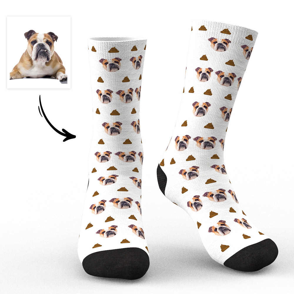 White Socks Personalized Pet Portrait Funny All Over Face Print