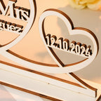 Personalized Couple Name Plaque wedding gift Engraved Wedding Date Keepsake 1st Year Anniversary Gift for Couple