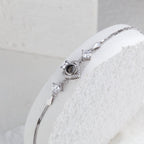 Custom Bow Heart Bracelet Personlized Projection Bracelet 925 Sterling Silver